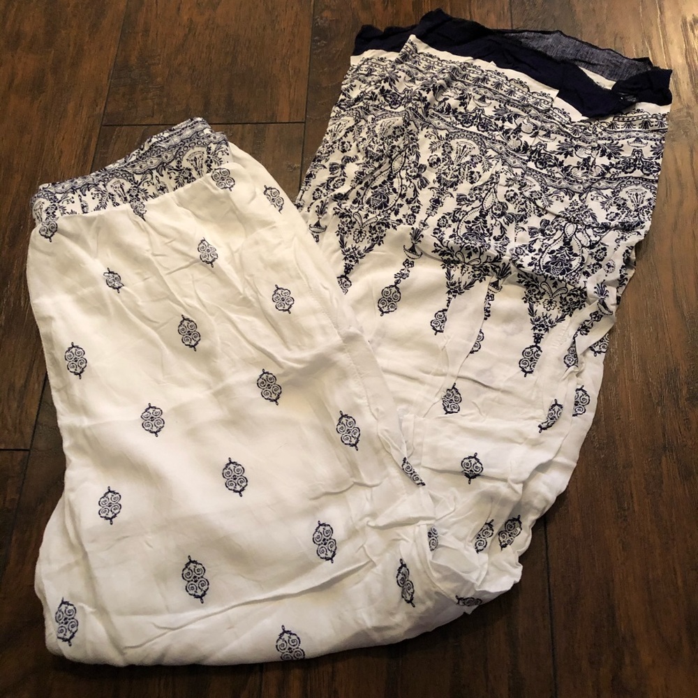 White Linen Wide Leg Pants